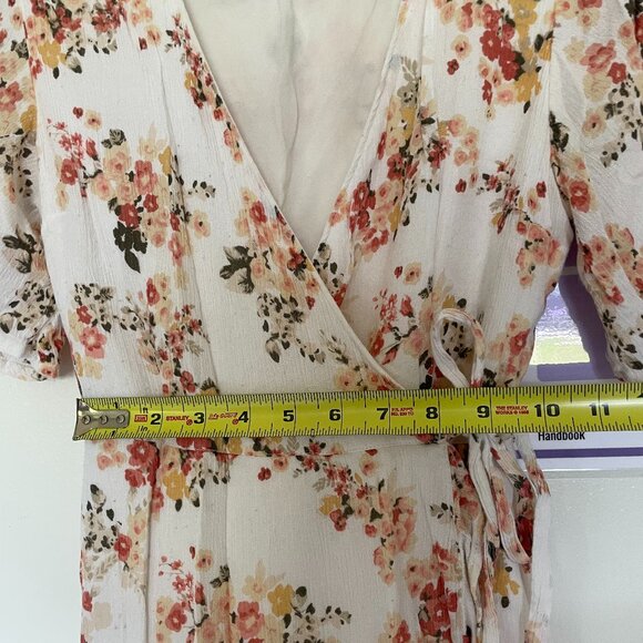 Abercrombie & Fitch White Wrap Floral Mini Dress Size XS - Picture 6 of 10